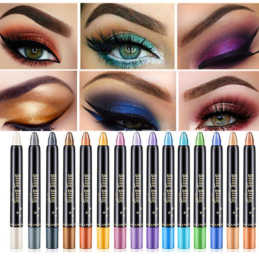 Pearlescent Silkworm Eyeshadow Pen Lasting Waterproof And Not Blooming Shiny Pearlescent Gel Pen 15 Color Eye Shadow Pen - Skin Deep Secrets 