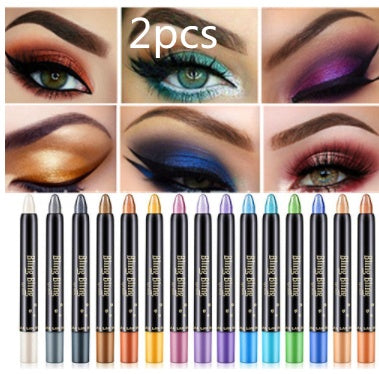 Pearlescent Silkworm Eyeshadow Pen Lasting Waterproof And Not Blooming Shiny Pearlescent Gel Pen 15 Color Eye Shadow Pen - Skin Deep Secrets 